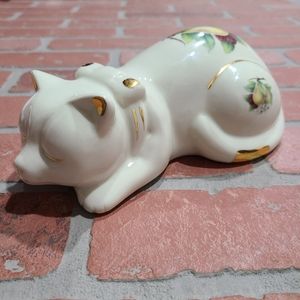 Cat Figurine Baum Bros Formalities sleeping cat gold trim